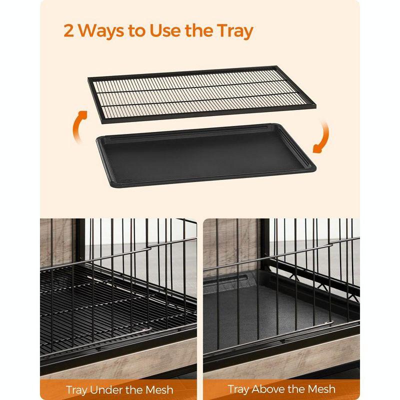 Feandrea Dog Crate Furniture, Side End Table, Modern Kennel for Dogs Indoor up to 30 lb, Heavy-Duty Dog Cage, Double-Door Dog House, Greige