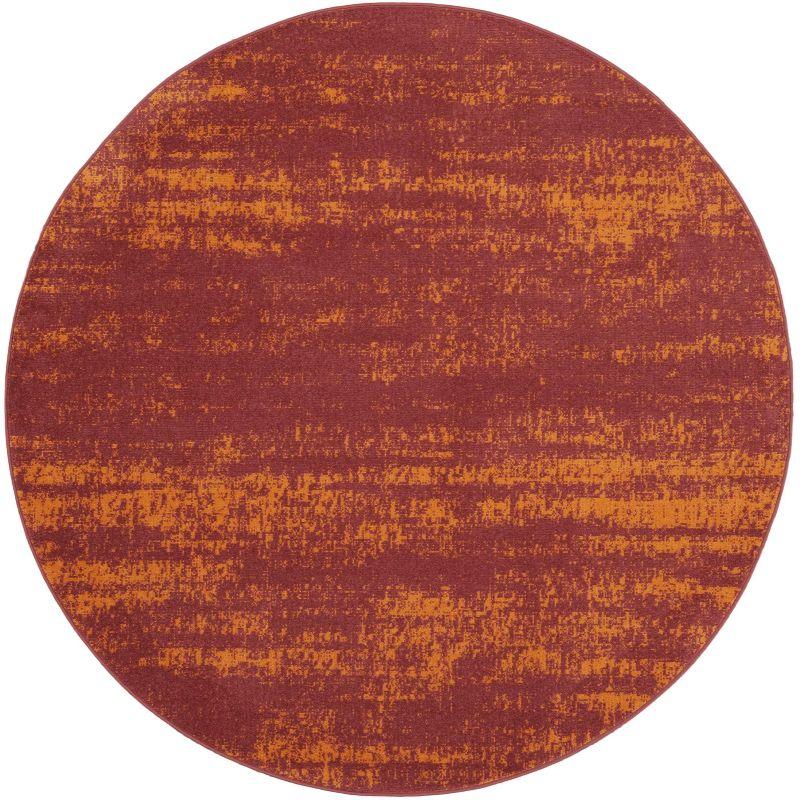 Nourison Essentials 4' x round Red Modern Indoor/Outdoor Rug
