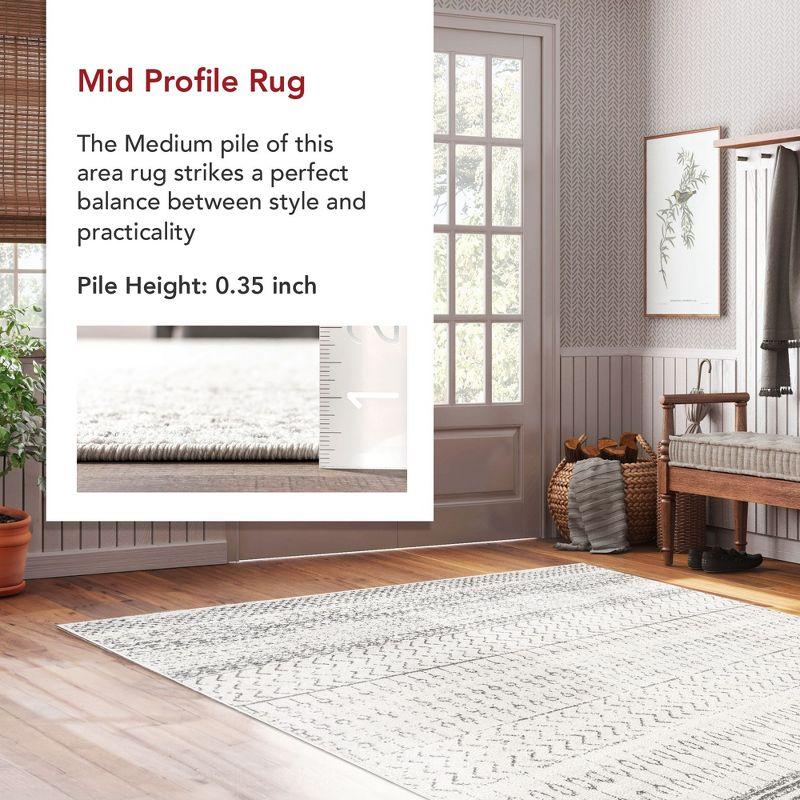 Nuloom Nova Striped 4x6 Indoor Area Rug for Living Room Bedroom Dining Room Kitchen, Grey/Off White