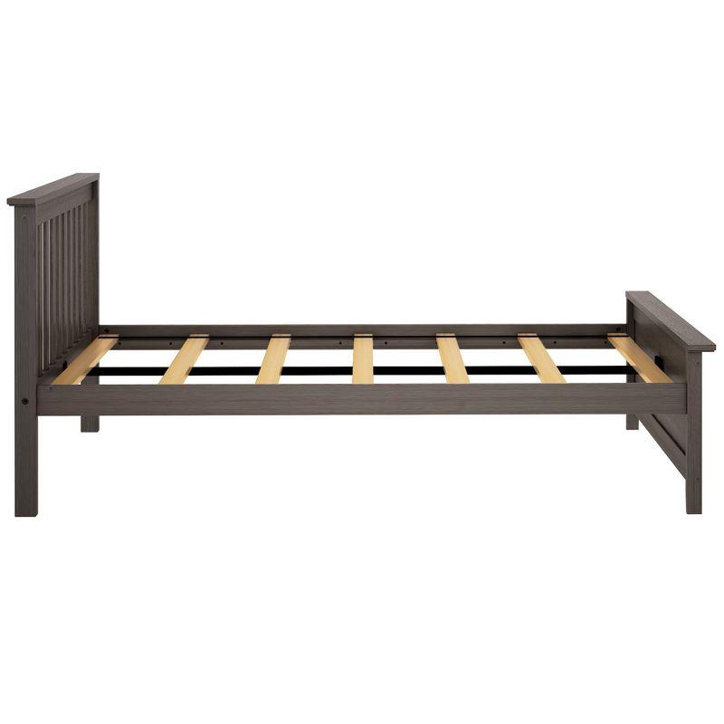 Clay Pine Wood Full Platform Bed with Slatted Headboard