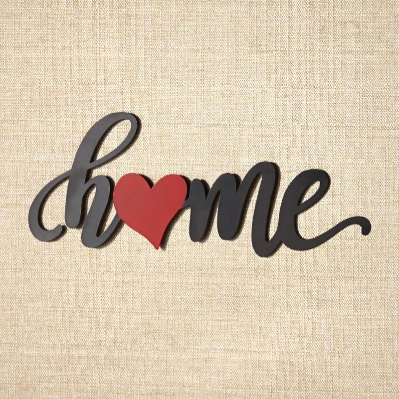 Black and Red Metal Home Script Wall Decor