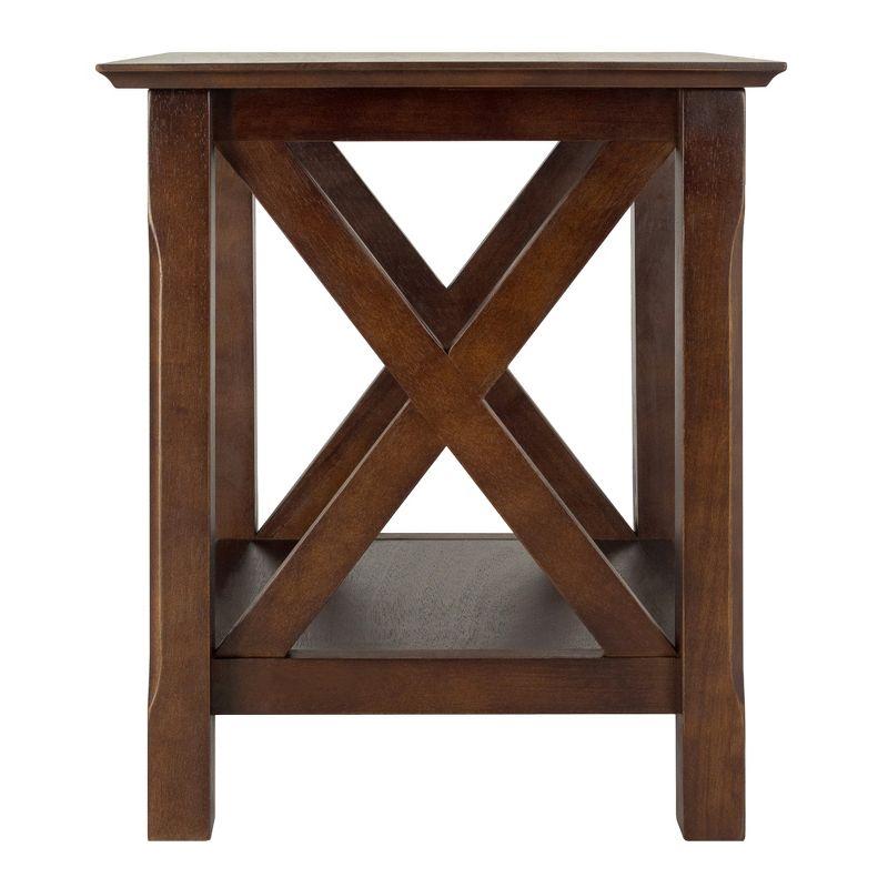 Cappuccino Wood Composite Rectangular End Table with Shelves