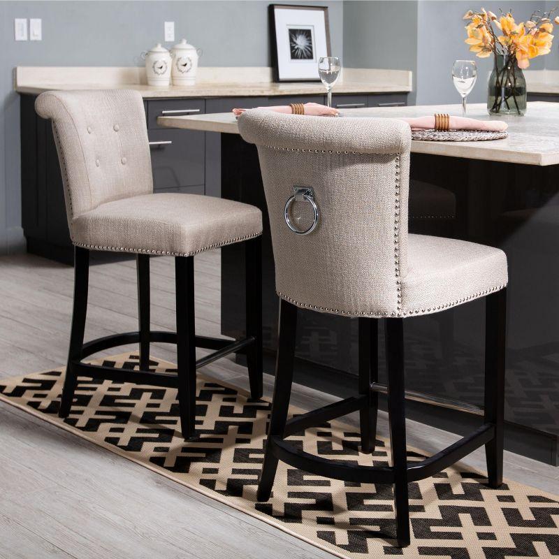 Addo Ring Counter Stool - HUD8241 - Beige - Safavieh