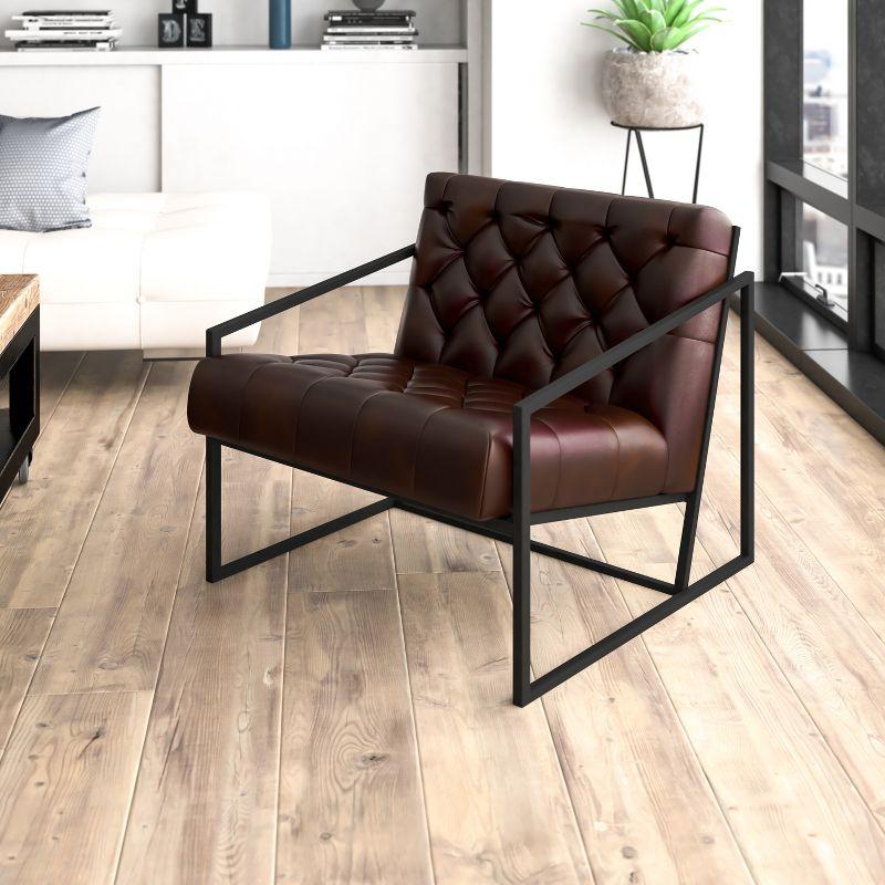Flash Furniture Hercules Madison Bomber Jacket LeatherSoft Tufted Lounge Chair