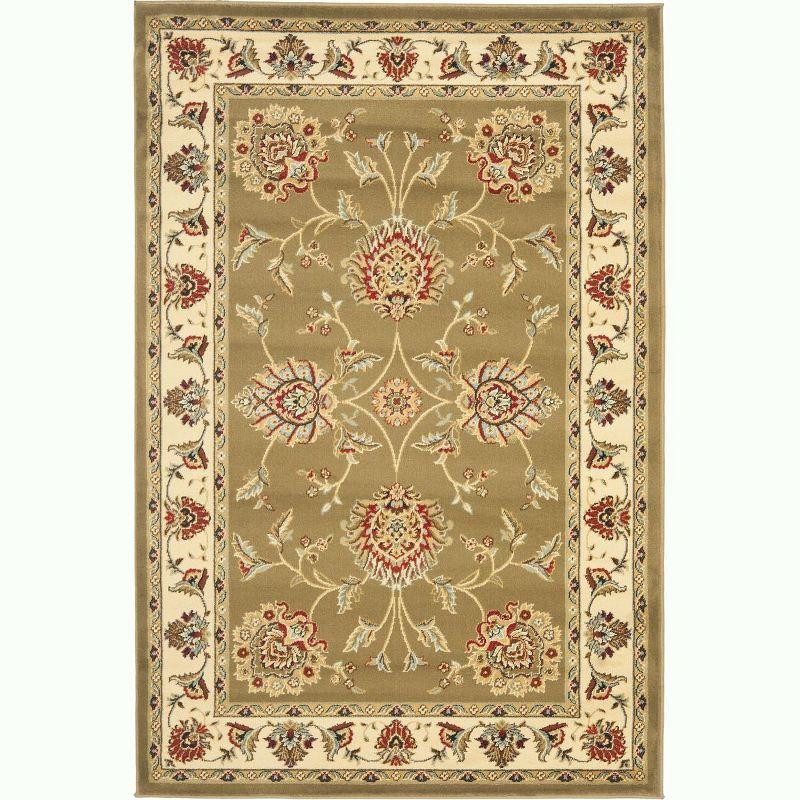 Lyndhurst LNH555 Power Loomed Area Rug - Green/Ivory - 4'x6' - Safavieh
