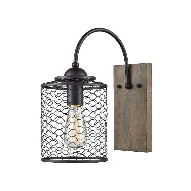 Oil Rubbed Bronze Dimmable Wall Sconce with Mesh Shade