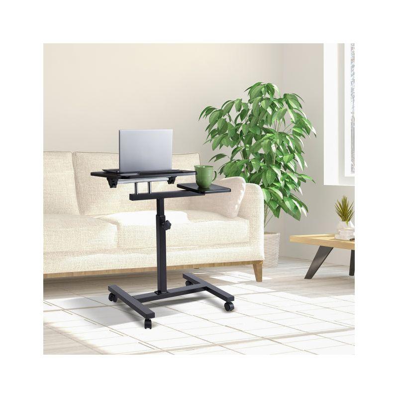 Seville Classics airLIFT Adjustable Height Rolling Tiltable Desk with Mouse Stand