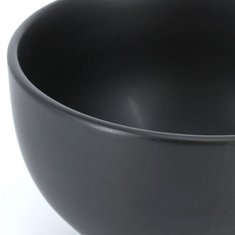 Black Ceramic 12-Piece Round Dinnerware Set for Four