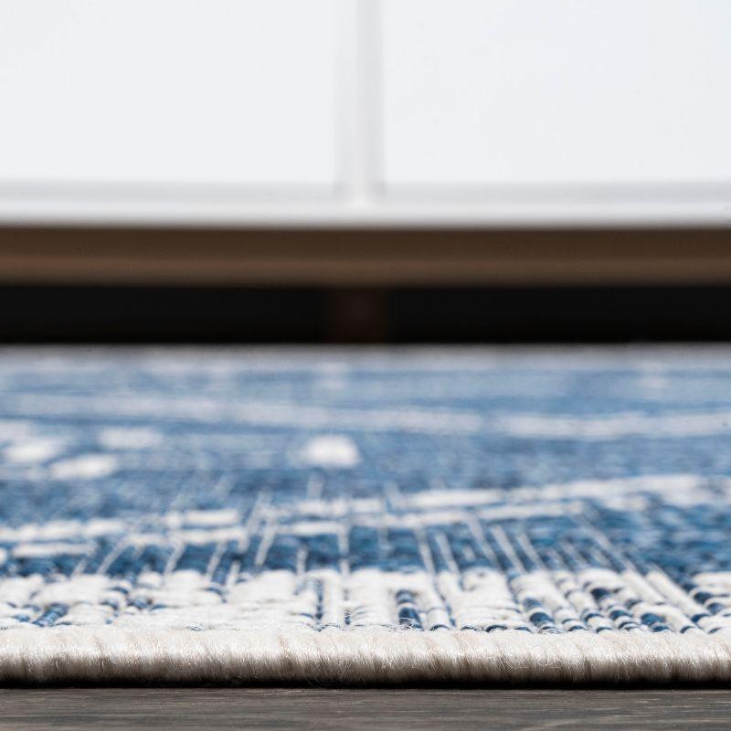 3'x5' Marokko Diamond  Medallion Indoor/Outdoor Area Rug, Blue/Ivory - JONATHAN Y