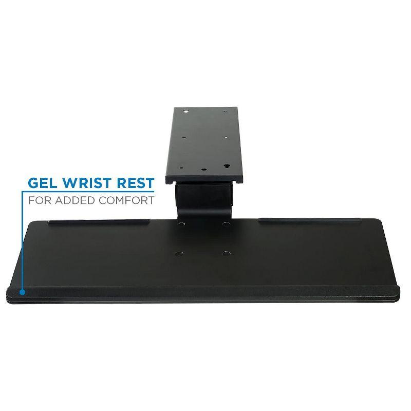 Mount-it Mount-It! Under Desk Keyboard Tray and Mouse Platform with Gel Wrist Pad, 17 inch Space Saving Track