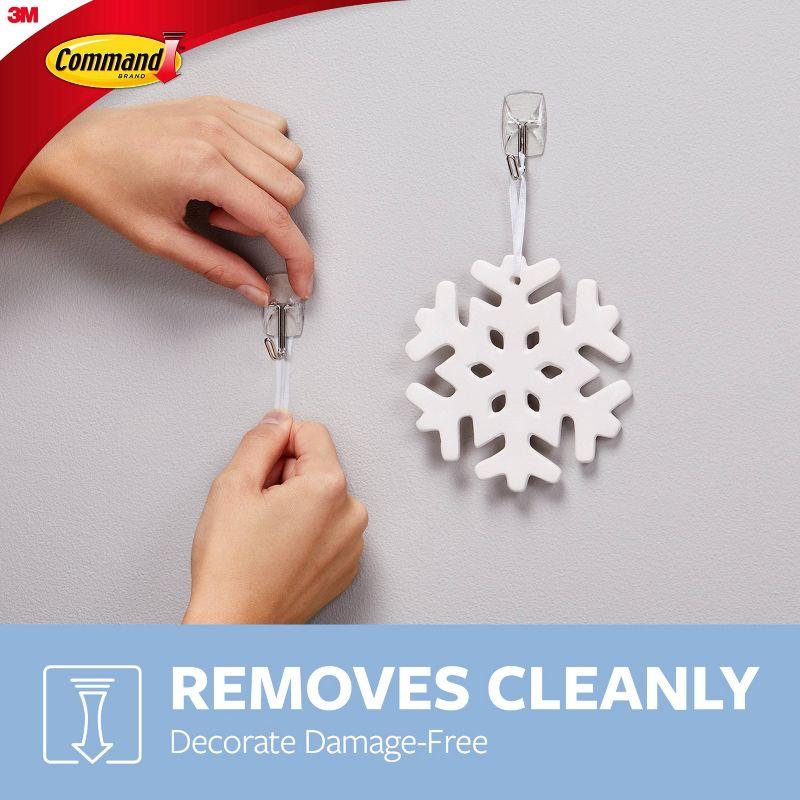 Command Clear Small Wire Hooks, Damage Free Hanging of Christmas Decorations, 6 Hooks