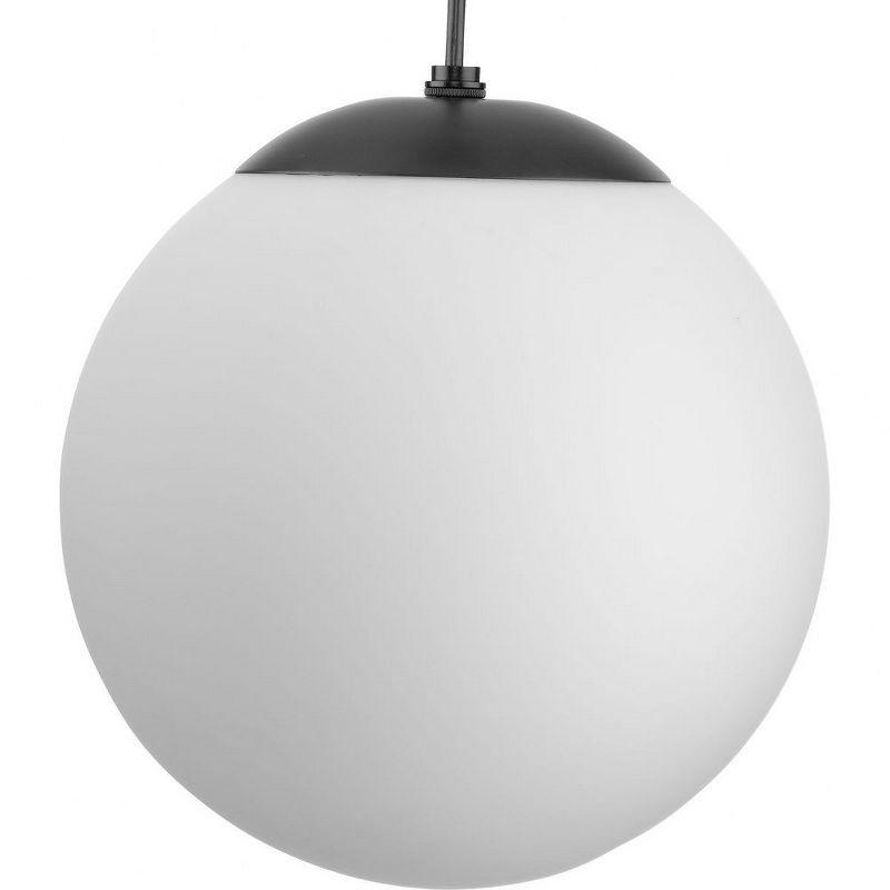 Atwell Matte Black and Opal Glass Globe Pendant Light