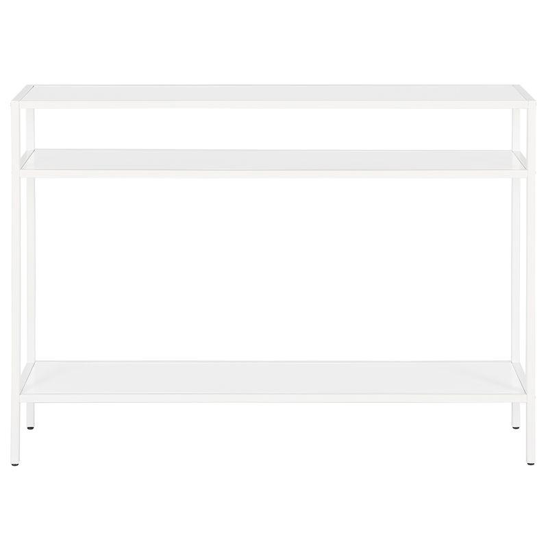 42 Inches Matte White Metal Console Table - Henn&Hart