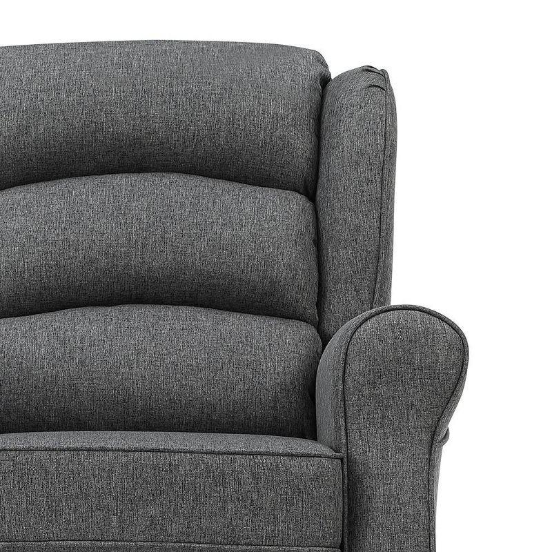 40" Fabien Active Sitting Chair Gray Fabric - Acme Furniture: Linen Upholstery, Metal Frame, Rocking Mechanism