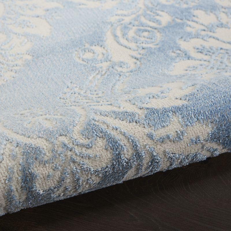Nourison Elation ETN03 Indoor only Area Rug - Ivory Blue 2'3" x 7'6"