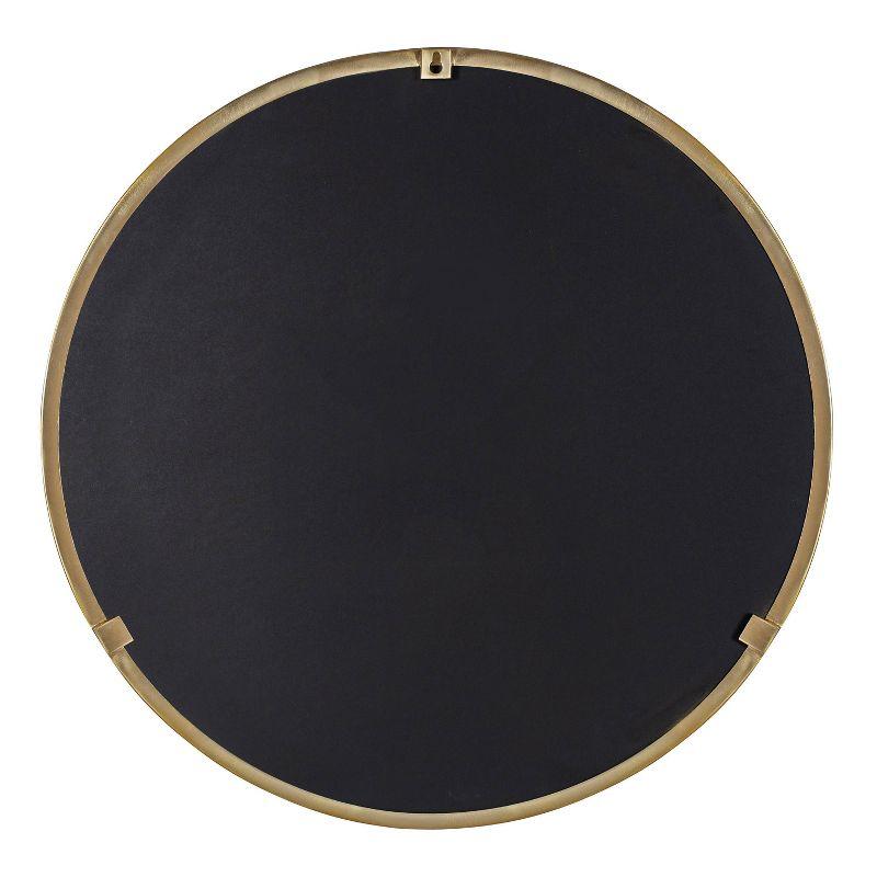 28" Rollo Round Wall Mirror Gold - Kate & Laurel All Things Decor: Modern Style, Metal Frame, No Assembly Required