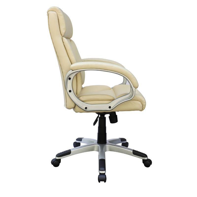 Modern Mid Back Executive Chair Ivory - Boss Office Products: Pneumatic, Swivel, Ergonomic Design