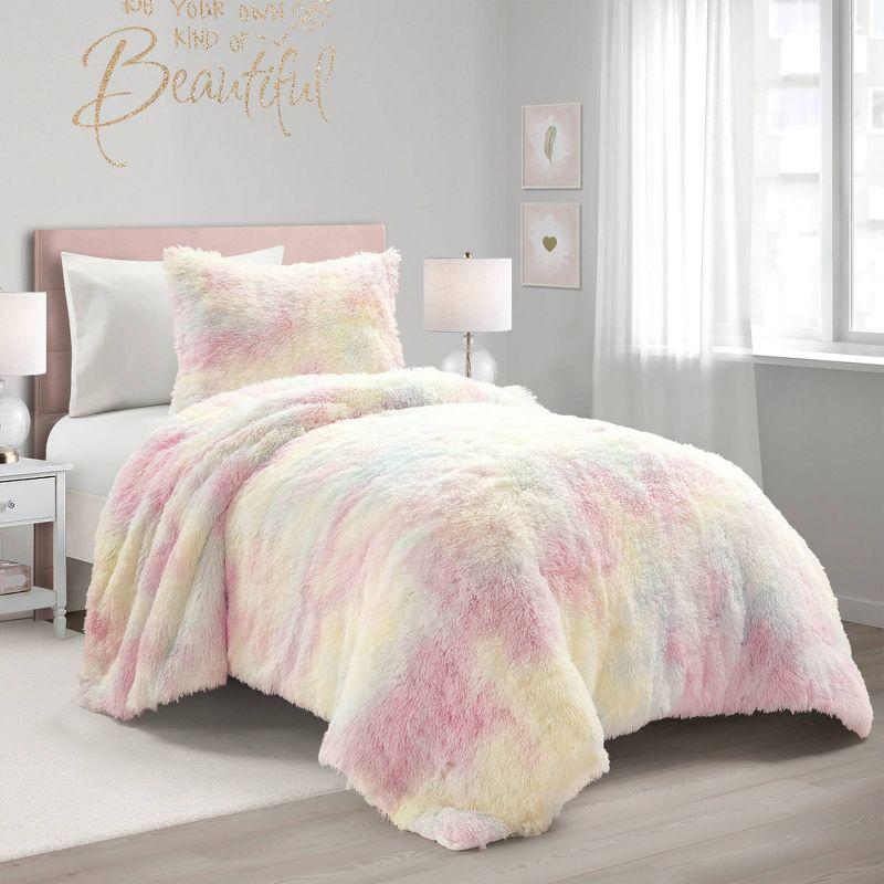 Yellow/Pink Microfiber 2 Piece Comforter Set