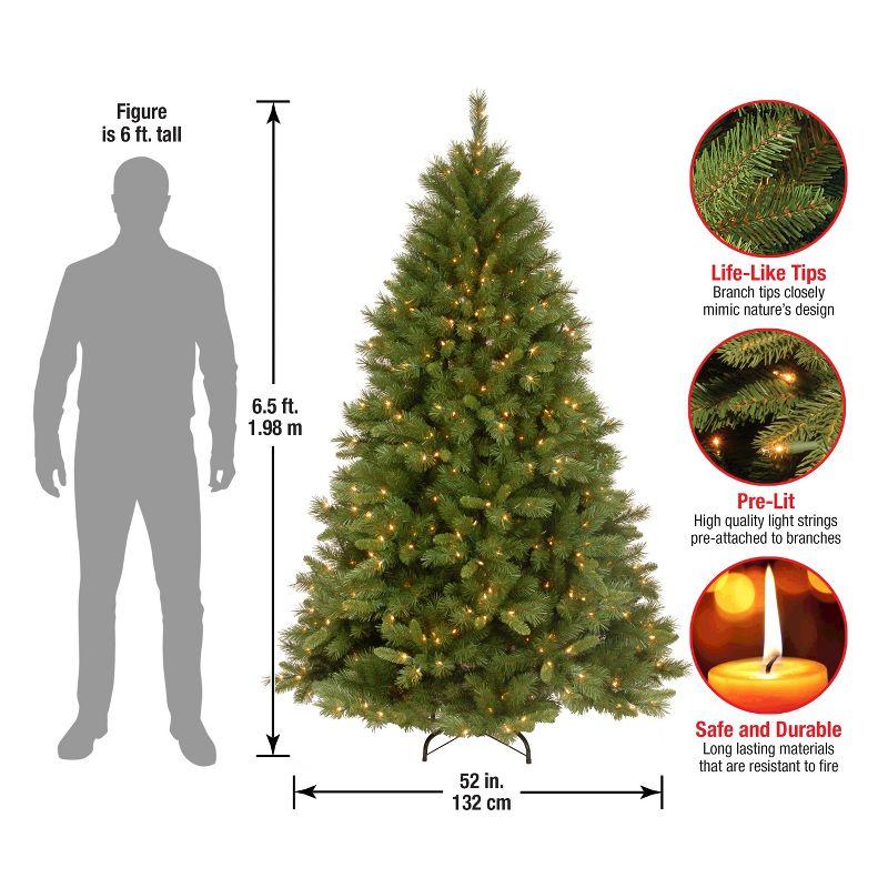 6.5' Green Pine Artificial Christmas Tree with Clear Lights