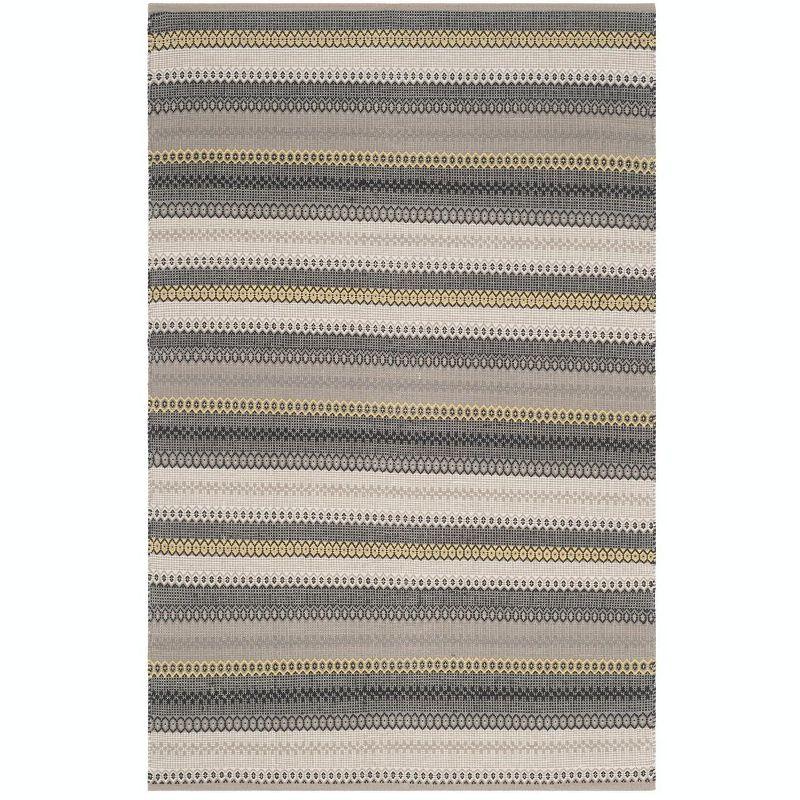 Striped Kilim STK412 Hand Woven Indoor Area Rug - Grey - 4'x6' - Safavieh.