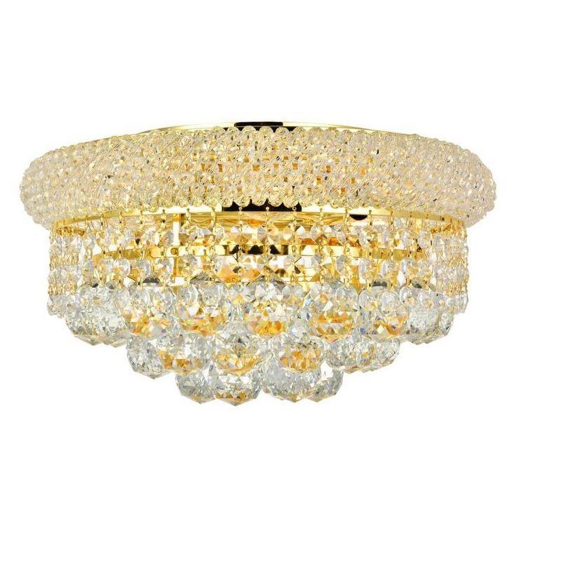 Primo 14'' Gold Flush Mount with Clear Royal Cut Crystal