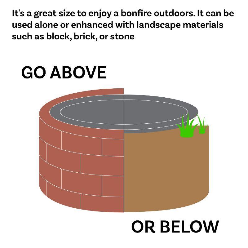 Sunnydaze Outdoor Heavy-Duty Steel Portable Campfire Ring with Cooking Grate and Fire Poker - 36" - Black