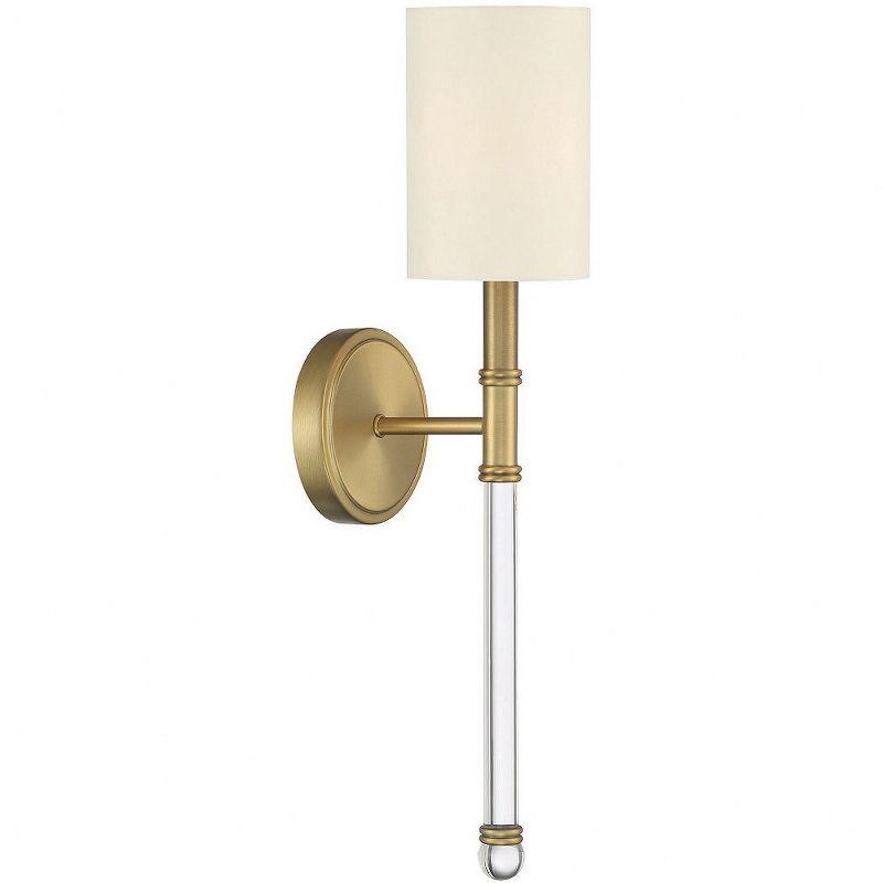 Elegant Fremont Warm Brass Wall Sconce with Soft White Shade