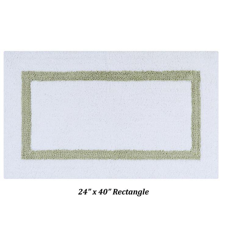 Better Trends Hotel 100% Cotton Tufted Two Tone Reversible Bath Rug Set 2 PC (17" x 24" | 24" x 40") - White/Sage