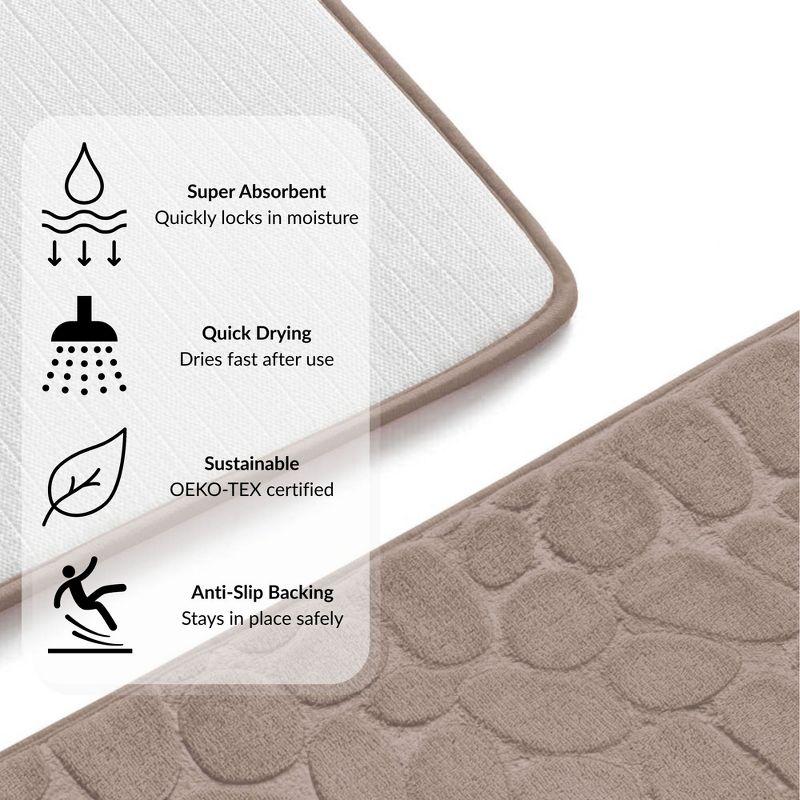 Evideco Pebble Runner Mat - Memory Foam - 48"L x 18"W for Kitchen, Bathroom and more & Reviews | Wayfair