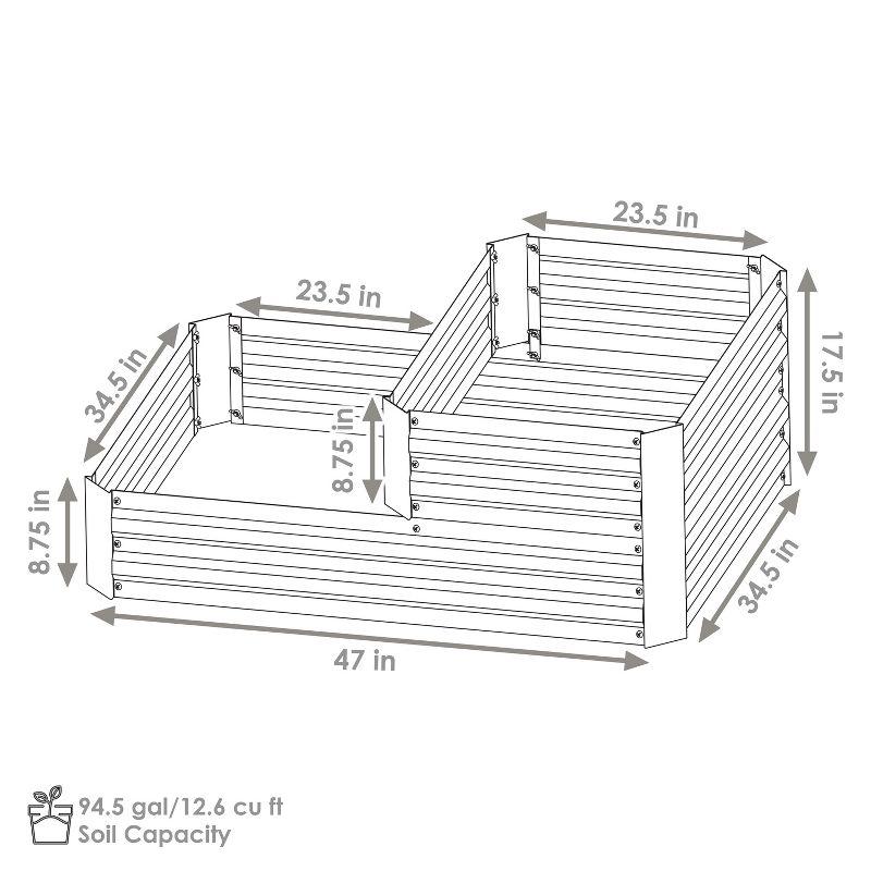 Silver 2-Tier Galvanized Steel Raised Garden Bed