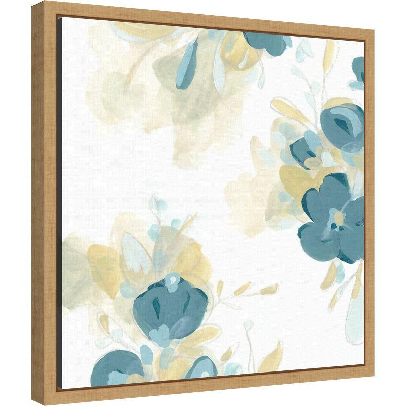 Amanti Art Coeruleus Flowers by June Erica Vess Canvas Wall Art Print Framed 16 x 16-in.