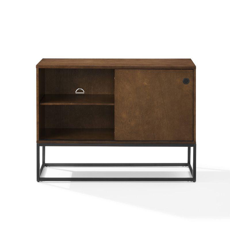 Byron Media Console Brown/Black - Crosley: Sliding Door, Adjustable Shelf, Cable Management