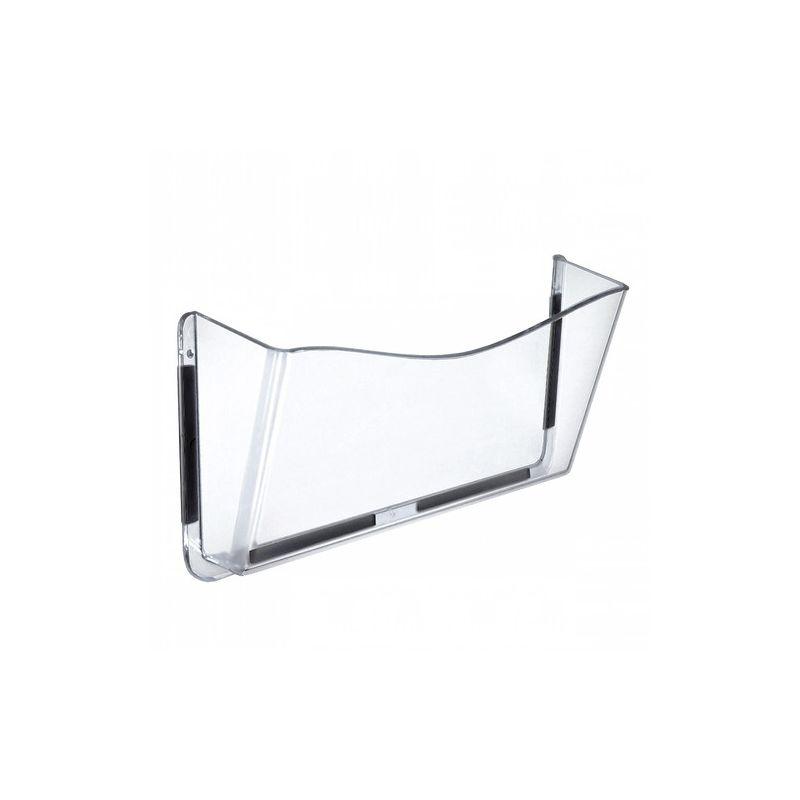 Azar Displays Clear Plastic Wall Mount File Holder with Magnets, 4-Pack (Set of 4)