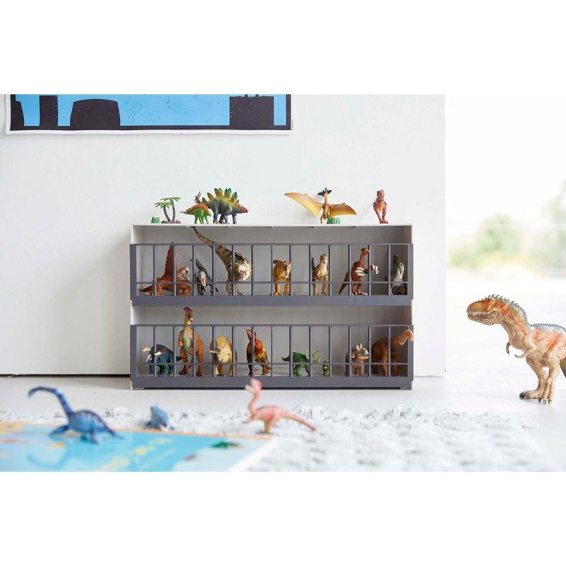 Yamazaki Home Yamazaki Home Two-Tier Toy Dinosaur and Animal Display Storage Rack, Children's Toy Bin Organizer