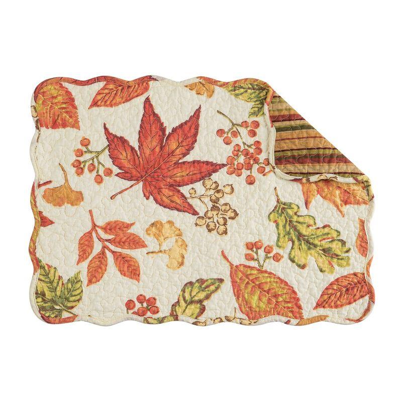 Autumn Leaves Cotton Quilted Reversible Placemats Set of 6