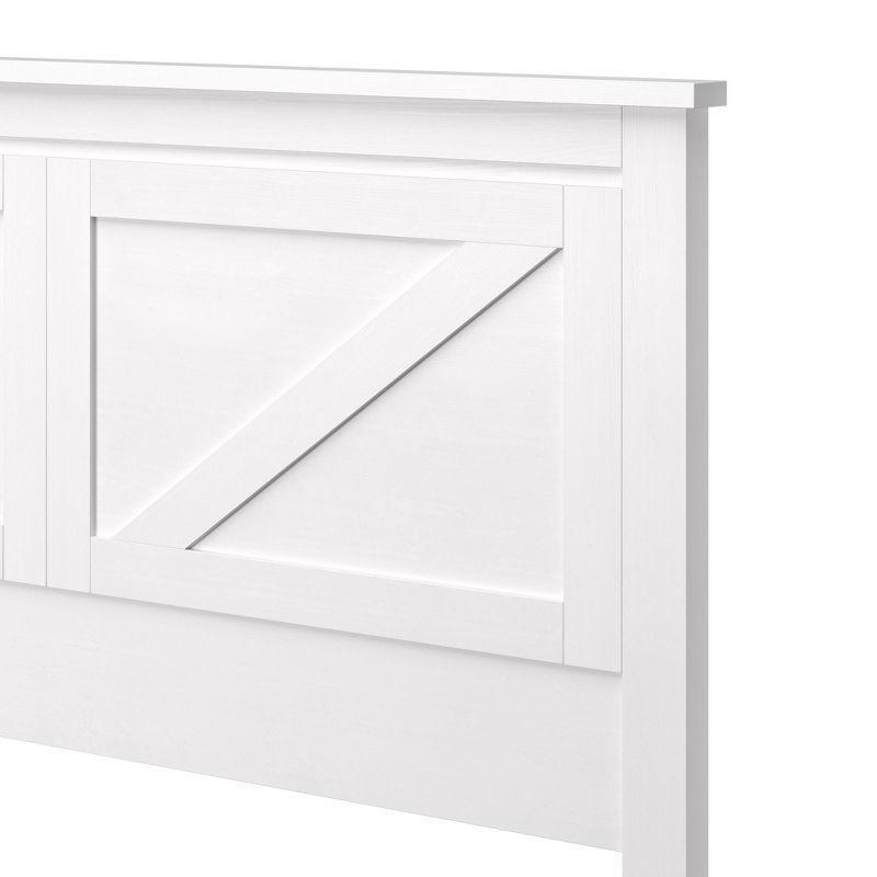 Glenwillow Home Farmhouse Style Wood Panel Headboard in Gloss White, Full Size