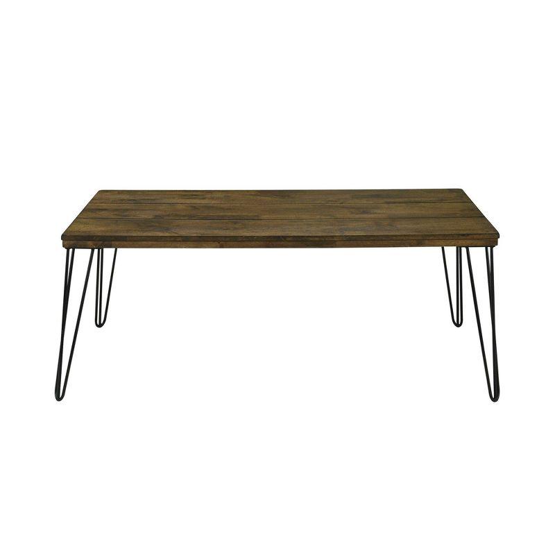 Dunbar 44'' Black Metal and Walnut Wood Rectangular Coffee Table