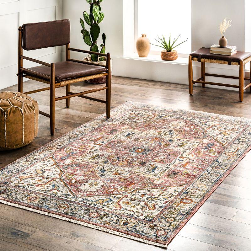 Nuloom Harriet Oriental/Persian 2x3 Accent Indoor Area Rug for Living Room Bedroom Dining Room Entryway Kitchen, Orange/Multicolor