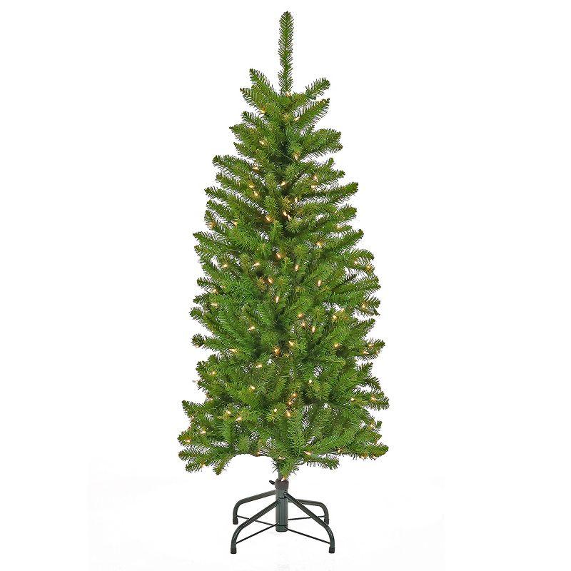 Slim Kingswood Fir 4.5' Green Artificial Christmas Tree with Clear Lights