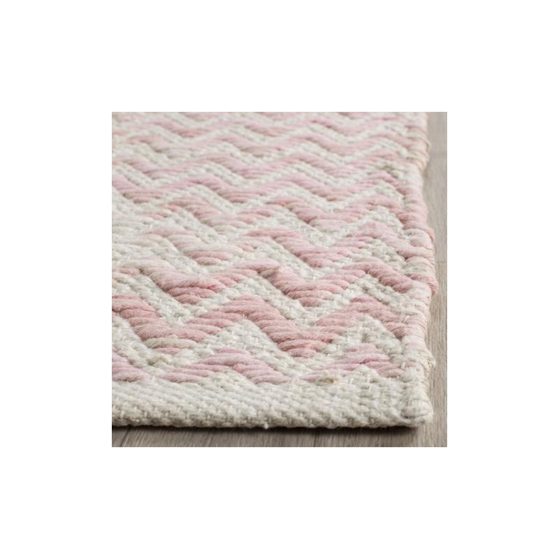 Cotton Kilim KLC121 Hand Woven Area Rug - Light Pink/Ivory - 4'x6' - Safavieh