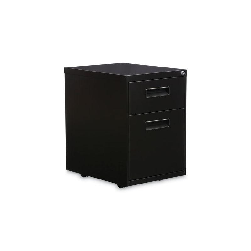 Black Mobile 2-Drawer Lockable Steel File Cabinet