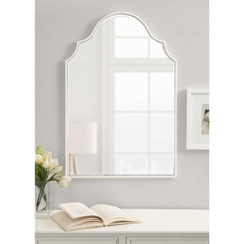 Kate and Laurel Leanna Framed Arch Wall Mirror, 20x30, White
