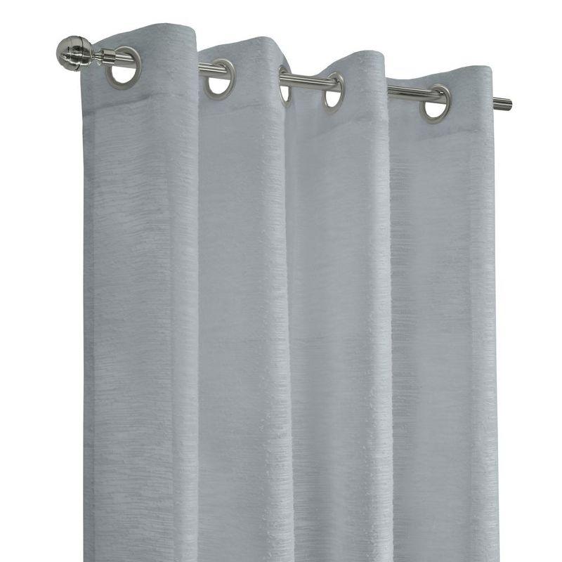 Habitat Boucle Sheer Premium Stylish and Functional Grommet Curtain Panel Light Grey