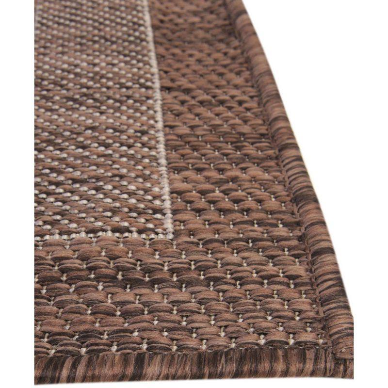 Unique Loom 5' 3 x 8' 0 Rectangle Indoor/Outdoor Border Brown Area Rug