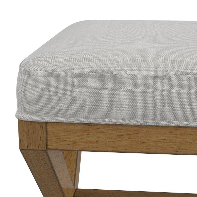 Hillsdale Furniture 18.5" Somerset Backless Wood Vanity Stool Fog: Padded Ottoman Bench, Polyester Upholstery