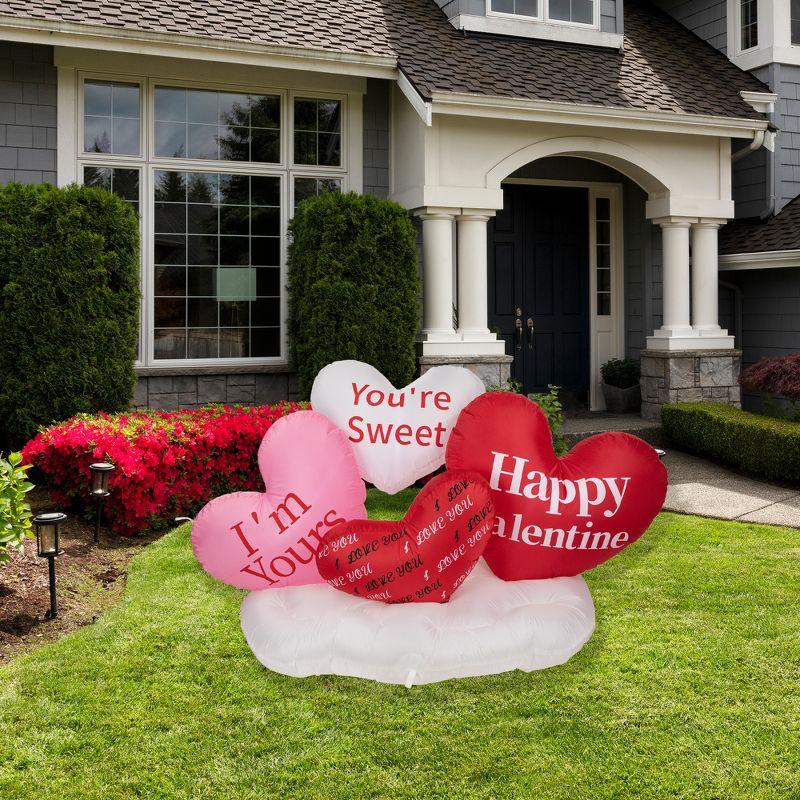 Northlight Seasonal 5' Inflatable Lighted Valentine's Day Conversation Hearts Outdoor Decoration