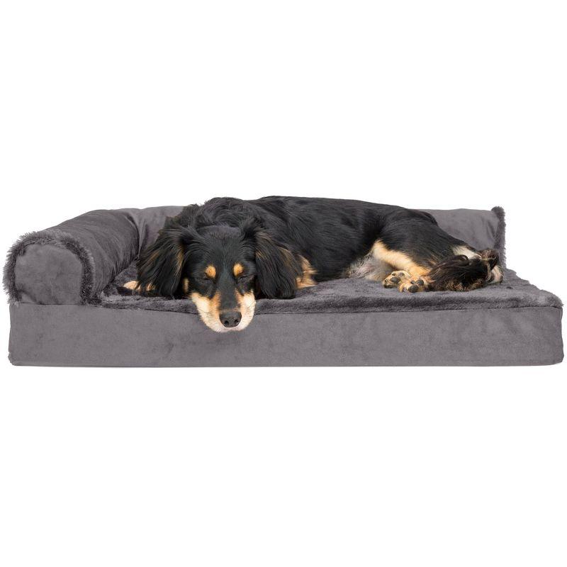 Plush & Velvet Deluxe L-Chaise Orthopedic Pet Bed