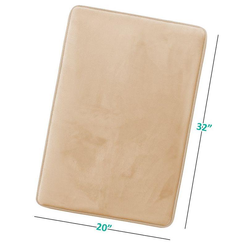 Hearth & Harbor Bathroom Rugs, Velvet Memory Foam Bath Mat - Ultra Soft Beige Cream Large Bath Rug, 20X32