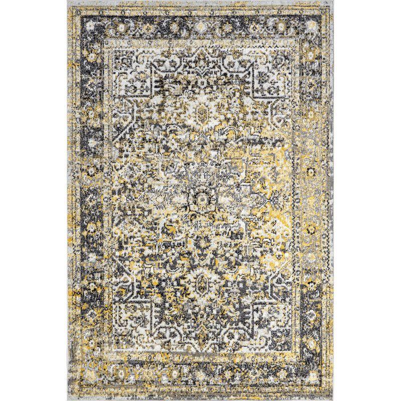 Vintage Gold Medallion 10' x 14' Synthetic Area Rug