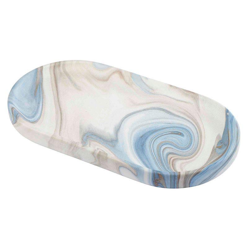 Blue and White Marble Ceramic Vanity Tray